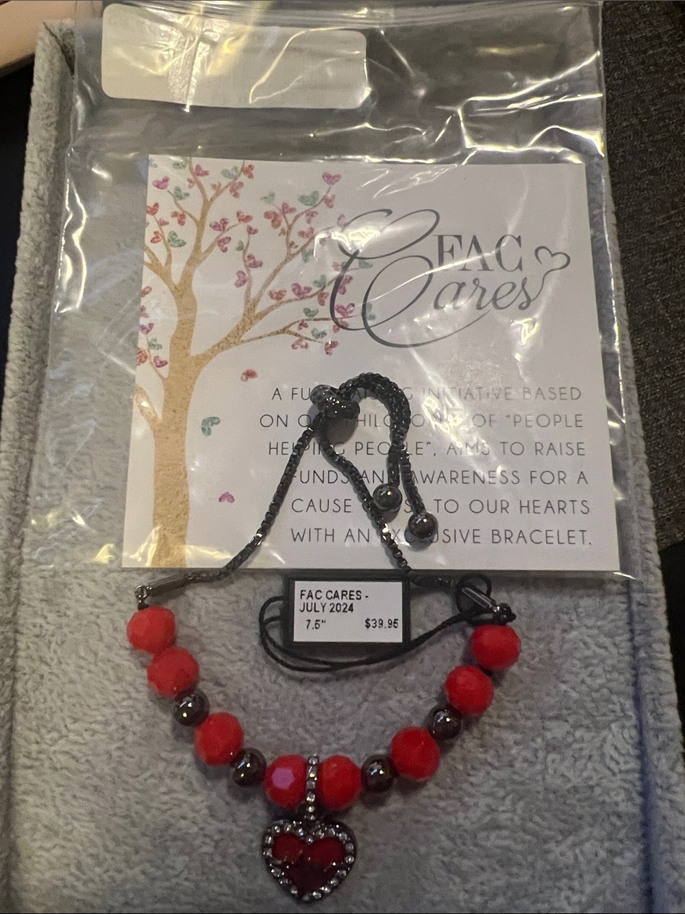 Red Heart Beaded Bracelet